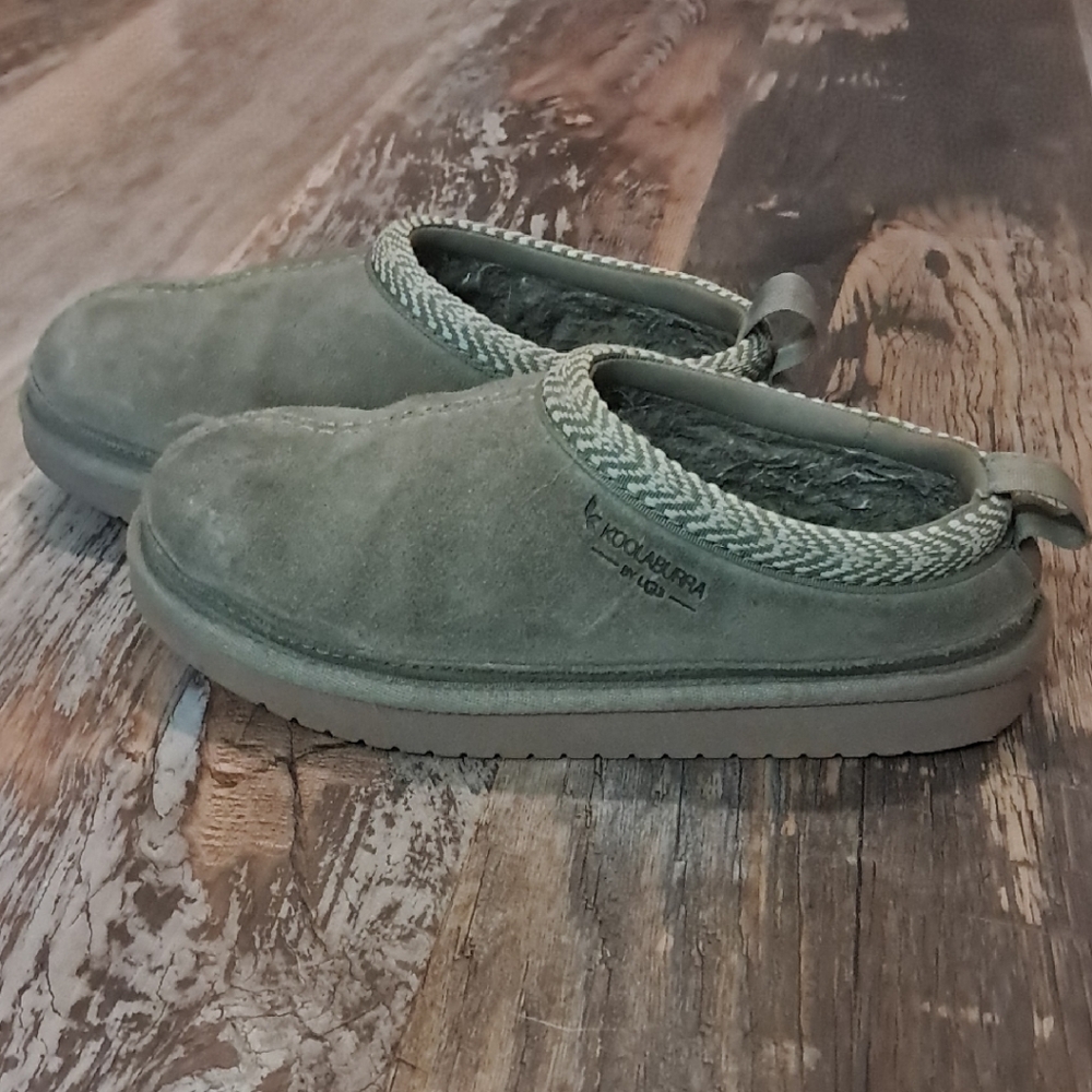 Koolaburra Olive Suede Slip-Ons